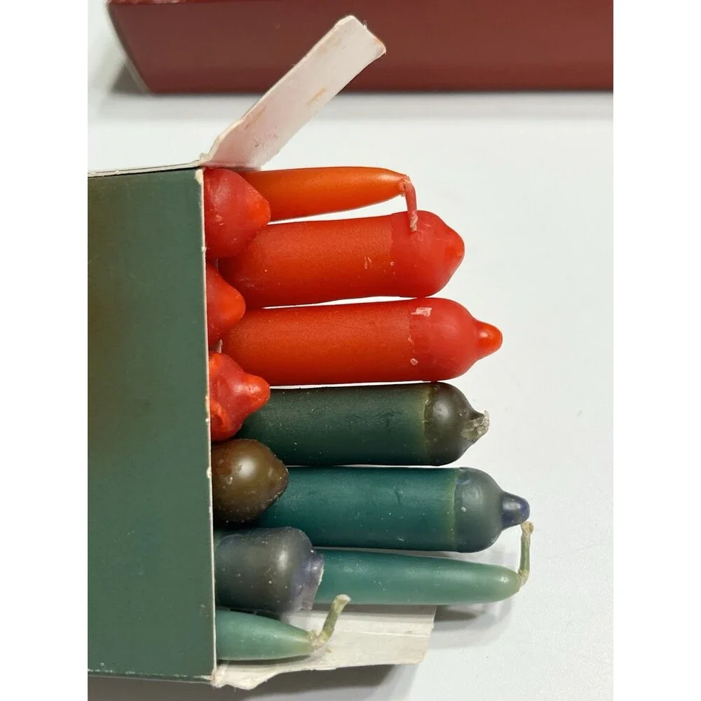 Williams Sonoma Floating Peppermint Candy Candles 5pc & 10” Tiny Tapers 12pc